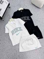 VGU1950 - SET ÁO THUN IN CHỮ NIKE. CHÂN VÁY NGẮN  - MÀU ĐEN