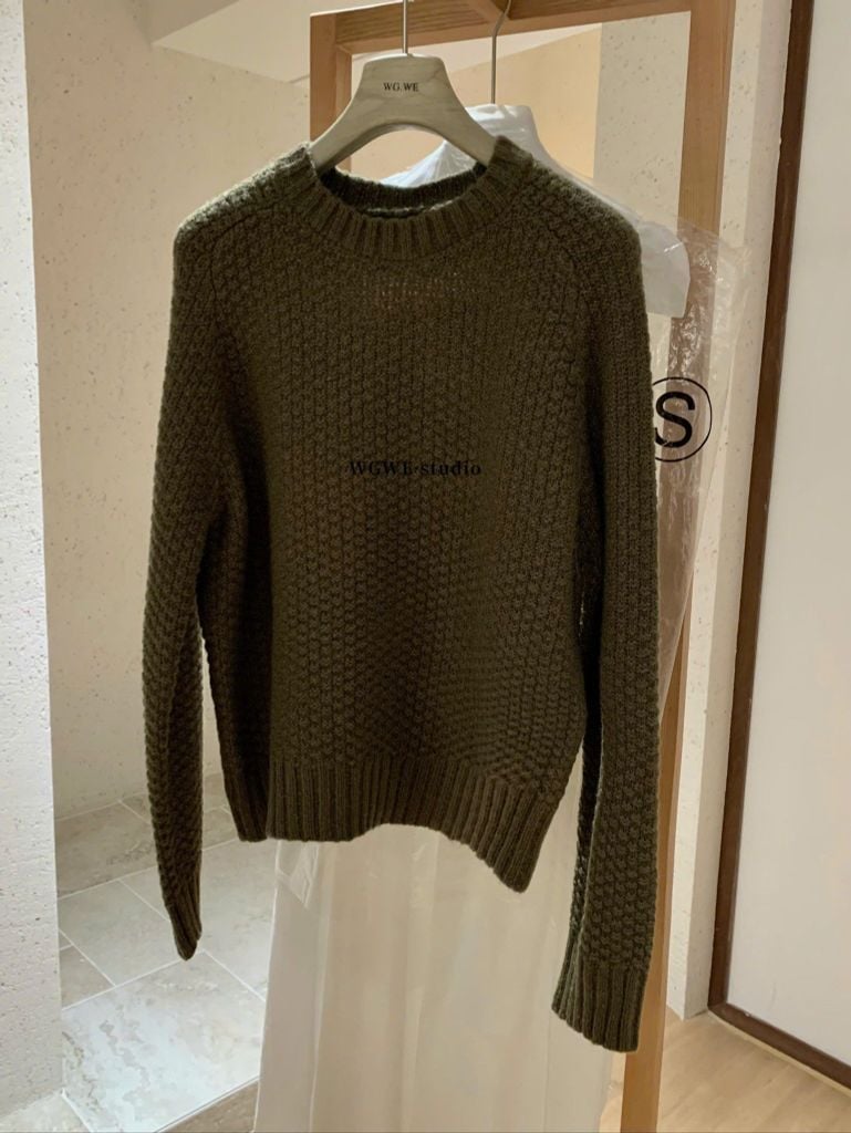 LEN5703 ÁO LEN TAY DÀI WGWE (NÂU RÊU) 7811