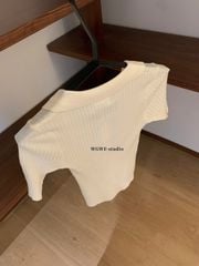 LEN5708 ÁO LEN CỔ POLO TAY NGẮN WGWE (KEM) 7267