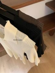 LEN5708 ÁO LEN CỔ POLO TAY NGẮN WGWE (KEM) 7267