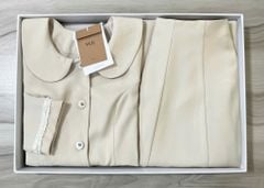 VGU1963 SET ÁO CỔ SEN TAY DÀI - CHÂN VÁY KEM