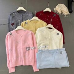 LEN5753 KHOÁC LEN ĐÍNH NƠ ĐÁ NÚT NGỌC (X.BIỂN) 15102