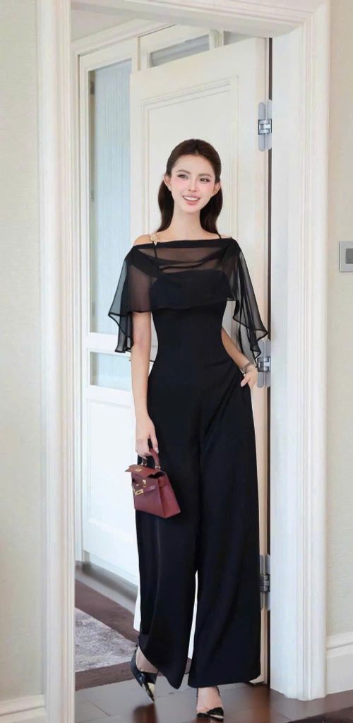 VGU1995 JUM QUẦN DÀI KÈM CHOÀNG (ĐEN)