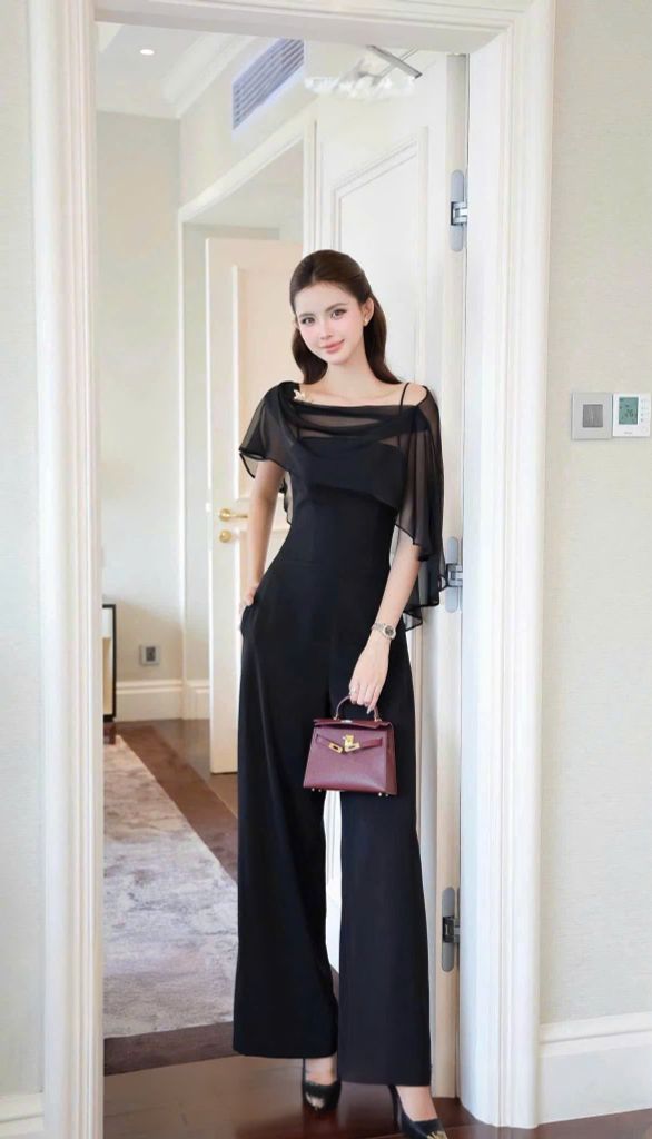 VGU1995 JUM QUẦN DÀI KÈM CHOÀNG (ĐEN)