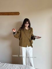 LEN5902 KHOÁC DẠ ÉP 3NÚT KÈM NÓN (X.RÊU) 26357