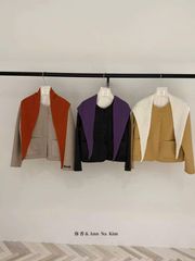 LEN5916 KHOÁC DẠ ÉP PHỐI KHĂN LEN (HỒNG) 5852