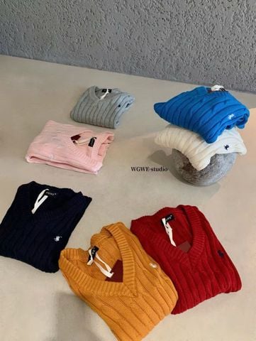 LEN5810 ÁO LEN NGỰA CỔ TIM WGWE (HỒNG) 7452