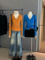 LEN5810 ÁO LEN NGỰA CỔ TIM WGWE (HỒNG) 7452