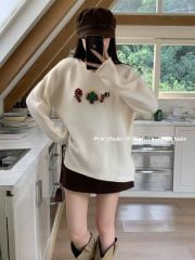 LEN5952 ÁO LEN H.TIẾT NOEL NỔI (KEM) 233