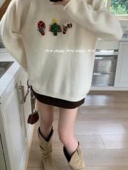 LEN5952 ÁO LEN H.TIẾT NOEL NỔI (KEM) 233