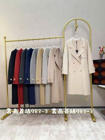 LEN5980 MĂNG-TÔ DẠ NHŨ DÀI NÚT ĐỒNG (DA) 983-3