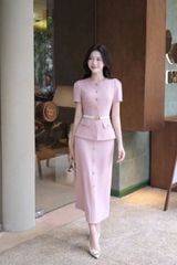 SKY9715 SET CÔNG SỞ PHỐI NÚT K.LOẠI - CHÂN VÁY A HỒNG (KO KÈM NỊT)