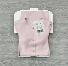 SKY9715 SET CÔNG SỞ PHỐI NÚT K.LOẠI - CHÂN VÁY A HỒNG (KO KÈM NỊT)