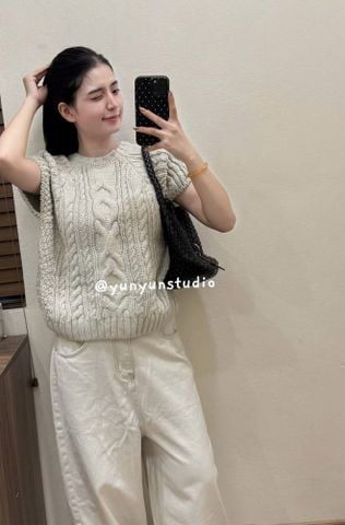 LEN6004 ÁO LEN THỪNG TAY NGẮN (XÁM NHẠT)