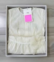 VGU2086 ĐẦM REN LƯỚI NGẮN EO ĐÍNH HOA