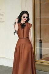 VGU2076 SET CAM TAY HẾN ĐÍNH HOA - CHÂN VÁY DÀI