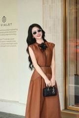 VGU2076 SET CAM TAY HẾN ĐÍNH HOA - CHÂN VÁY DÀI