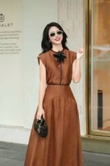 VGU2076 SET CAM TAY HẾN ĐÍNH HOA - CHÂN VÁY DÀI