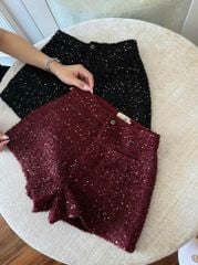 TB9807 QUẦN DẠ SHORT KIM SA (ĐEN)