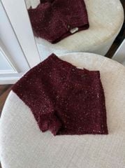 TB9808 QUẦN DẠ SHORT KIM SA (ĐỎ ĐÔ)