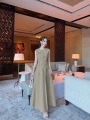 VGU2110 SET ÁO SÁT NÁCH TAG HOA - CHÂN VÁY DÀI + ĐAI EO