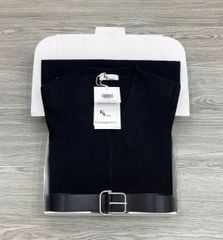 KS1695 - ĐẦM CỔ V TÙNG XÒE - KÈM NỊT (ĐEN)