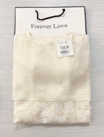 SKY5988 ĐẦM REN HOA TK CỔ CHOÀNG DÁNG DÀI