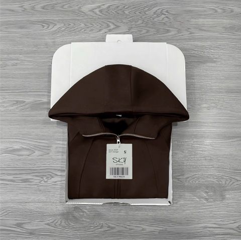 SKY9863 ÁO KHOÁC UMI LẠNH CÓ NÓN (NÂU)