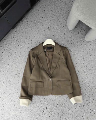 TB9763  KHOÁC VEST PHỐI TAY CAO CẤP (NÂU)