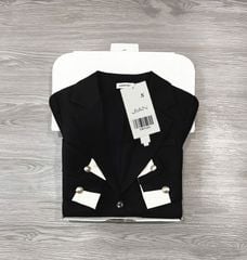 TB9762 KHOÁC VEST PHỐI TAY CAO CẤP (ĐEN)