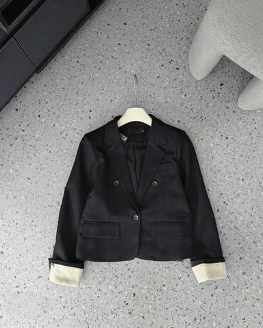 TB9762 KHOÁC VEST PHỐI TAY CAO CẤP (ĐEN)