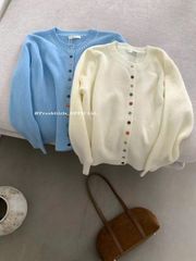 LEN6221 KHOÁC LEN NÚT MÀU CỔ ĐAN CHỈ (X.BIỂN) 6823