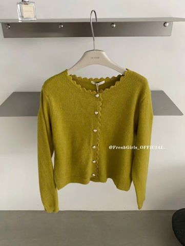 LEN6227 KHOÁC LEN VIỀN SÓNG NÚT TIM (X.BƠ) 6830