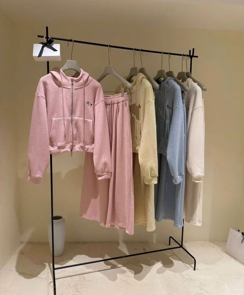 TB9874 SET THỂ THAO VẢI ÉP LÔNG THỎ CAO CẤP (KEM)