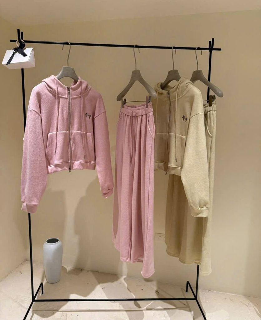 TB9874 SET THỂ THAO VẢI ÉP LÔNG THỎ CAO CẤP (KEM)