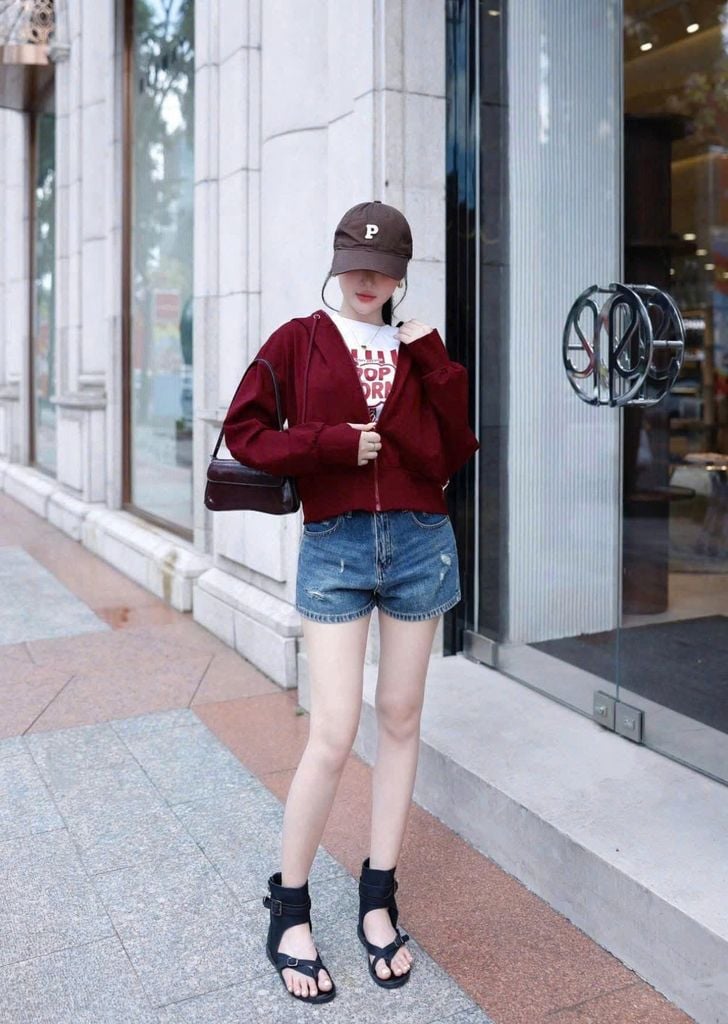 KS1714 - ÁO KHOÁC BASIC - MÀU ĐỎ