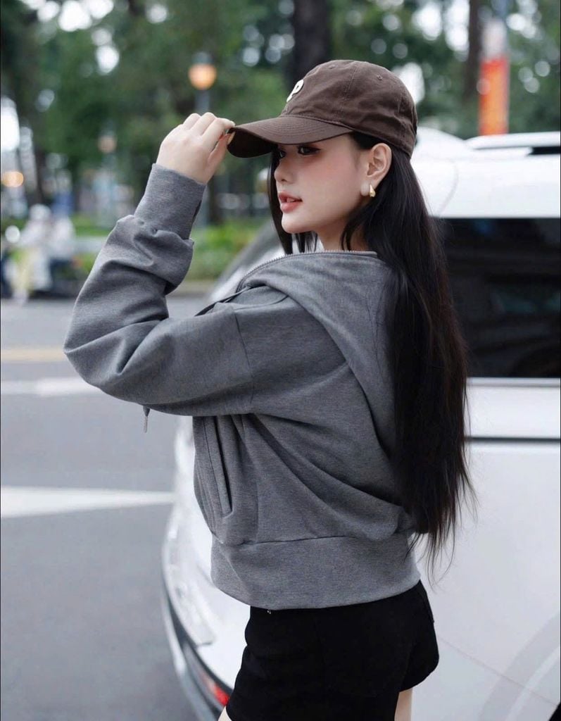 KS1712 - ÁO KHOÁC BASIC - MÀU XÁM