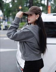 KS1712 - ÁO KHOÁC BASIC - MÀU XÁM