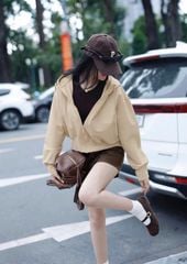 KS1713 - ÁO KHOÁC BASIC - MÀU DA