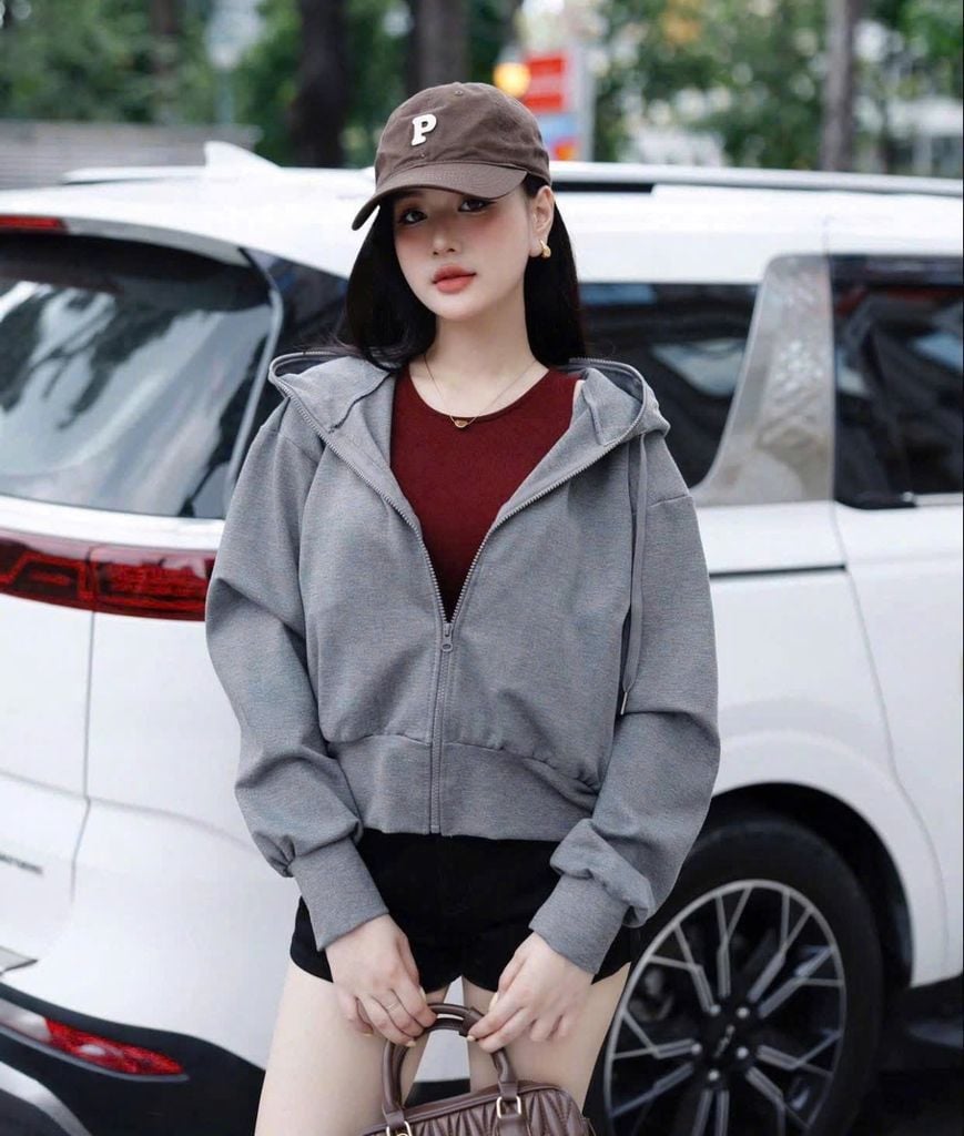 KS1712 - ÁO KHOÁC BASIC - MÀU XÁM