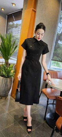VGU2192 - ĐẦM CÔNG SỞ PHỐI NÚT ĐEN - KÈM NỊT