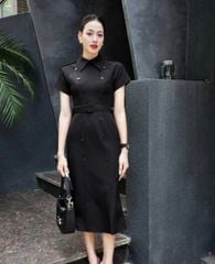 VGU2192 - ĐẦM CÔNG SỞ PHỐI NÚT ĐEN - KÈM NỊT