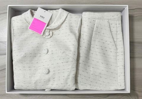 VGU2219 SET DẠ CỔ SEN TÙNG PEPLUM TAY DÀI - QUẦN SHORT