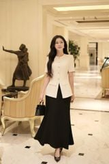 VGU2355 SET CÔNG SỞ PHỐI NÚT- CHÂN VÁY ĐUÔI CÁ