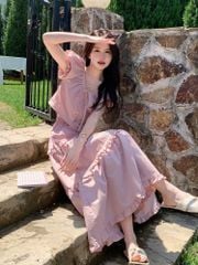 TQ4372 - SET ÁO TAY BỒNG - CHÂN VÁY DÀI