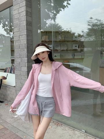 KS0923 - ÁO KHOÁC CÀI NÚT HỒNG ( ÁO LẺ)