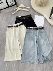 TB8581 - QUẦN JEAN NGỐ ỐNG RỘNG XANH ĐẬM ( KÈM NỊT)