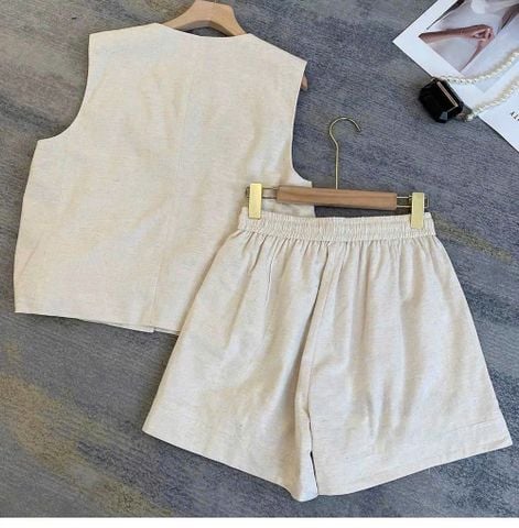 KS0965 - SET LINEN PHỐI TÚI KEM