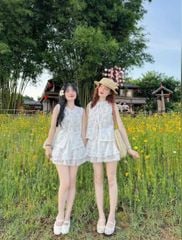 VGU0650 - SET REN TRẮNG + ÁO 2 DÂY