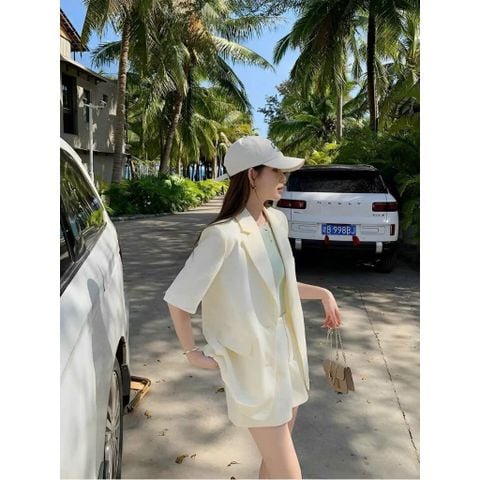 KS0995 - SET VEST 2 MÓN  - MÀU KEM ( KO KÈM ÁO TRONG)